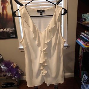 Ivory Ruffle Blouse Tank